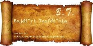 Bajári Teofánia névjegykártya